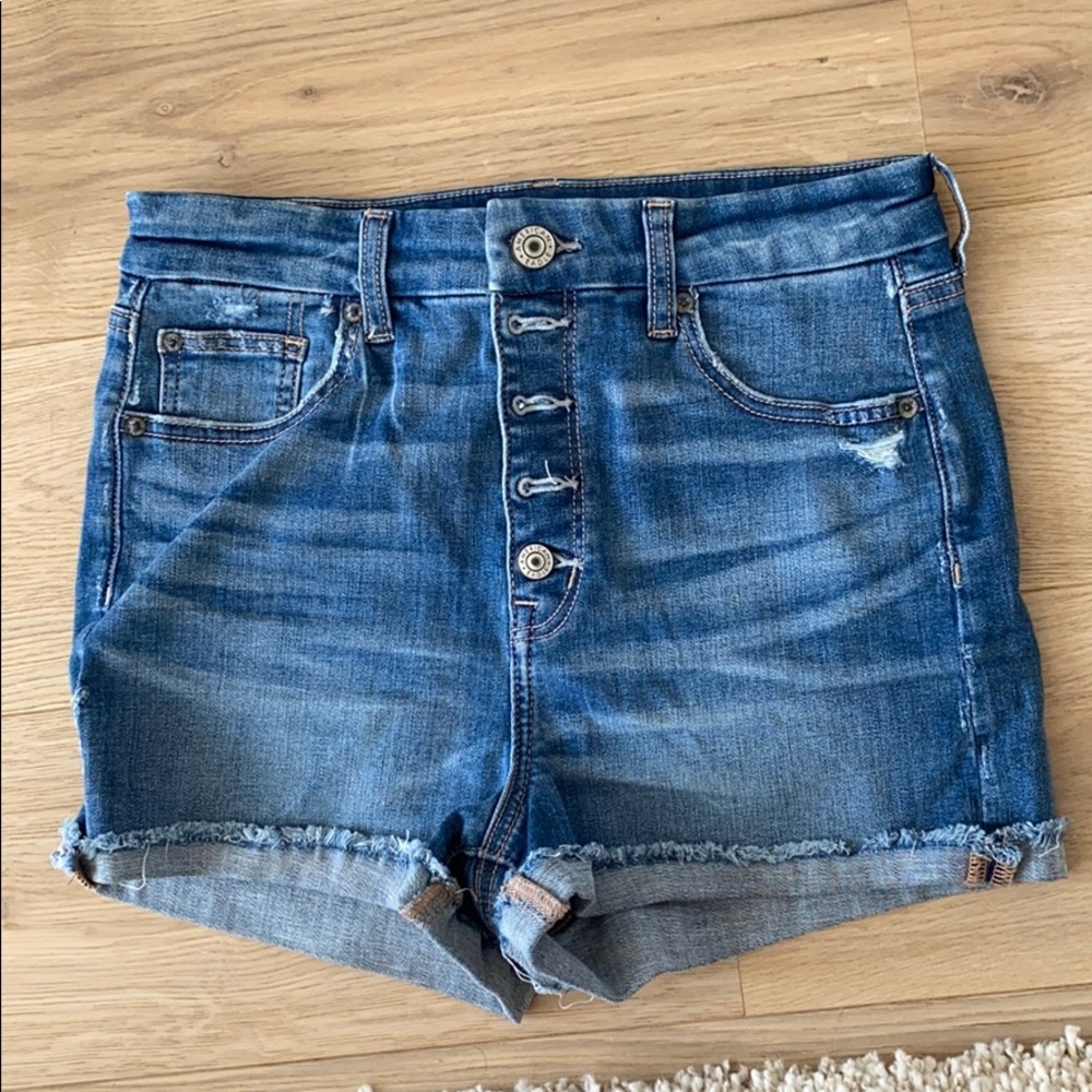 American eagle high rise shortie Jean shorts